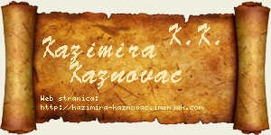Kazimira Kaznovac vizit kartica